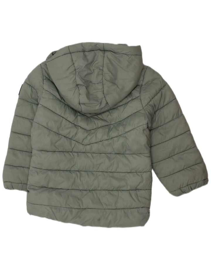 DKNY Chaqueta acolchada con capucha para bebés niñas 18-24 meses Nylon verde