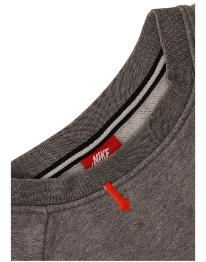 Nike - Sudadera extragrande para mujer, talla 10, algodón gris pequeño