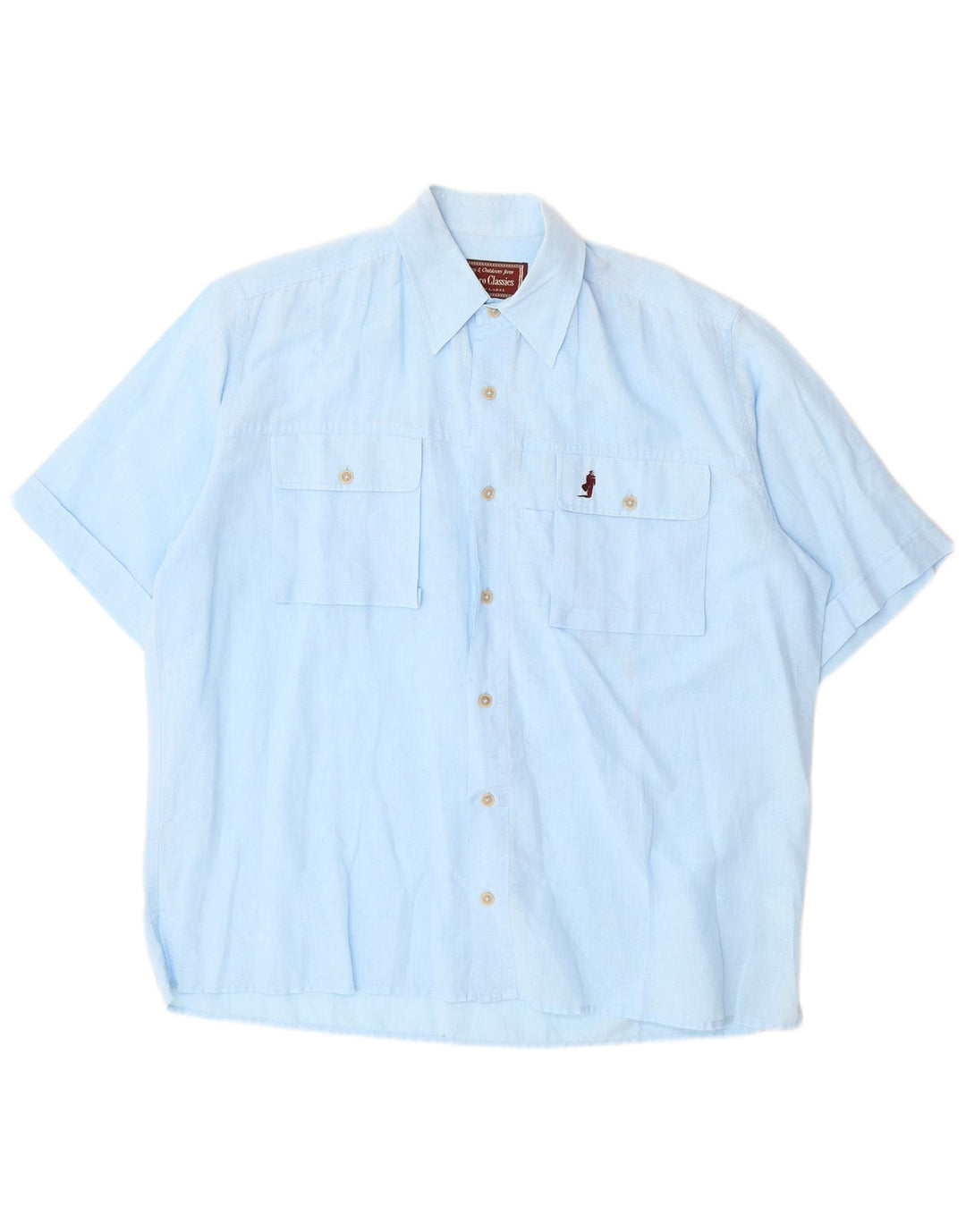 Camisa Marlboro Classics Hombre Manga Corta Azul Medio