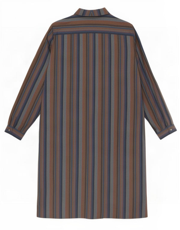 MARKWALD Vestido recto de manga larga para mujer EU 46 XL Lana virgen a rayas marrón