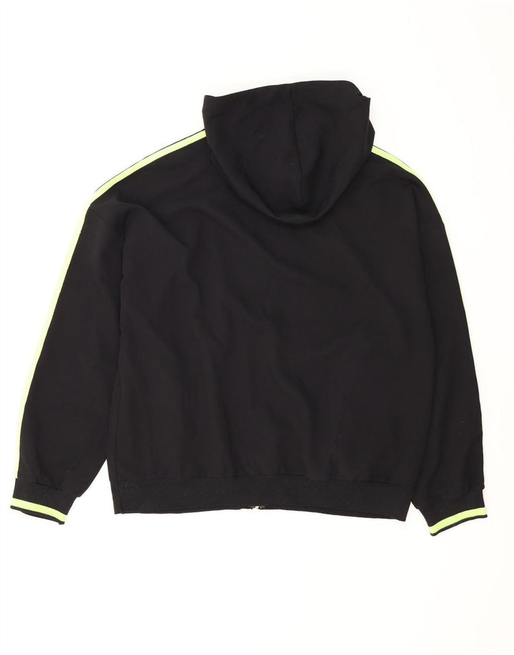 ZARA Suéter con capucha y cremallera extragrande para mujer UK 46 Grande Poliéster negro