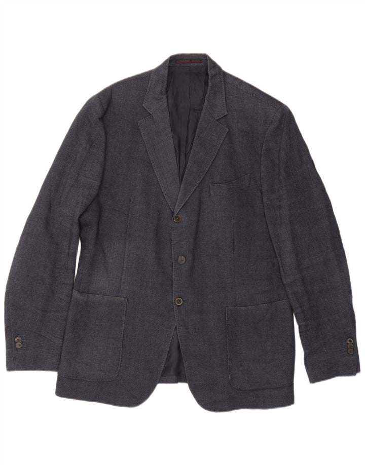 MASSIMO DUTTI Chaqueta Blazer de 3 Botones para Hombre EU 54 XL Lana Azul Marino