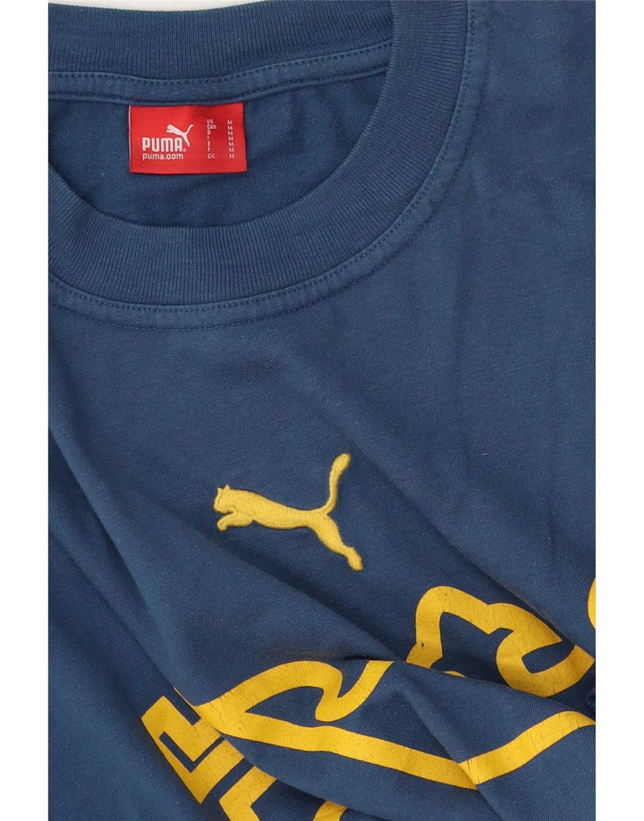 Puma Hombre Camiseta Gráfica Top Azul Medio