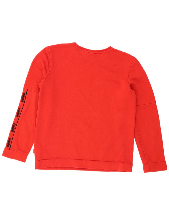 Puma Boys Graphic Sudadera Jumper 15-16 años Rojo Algodón
