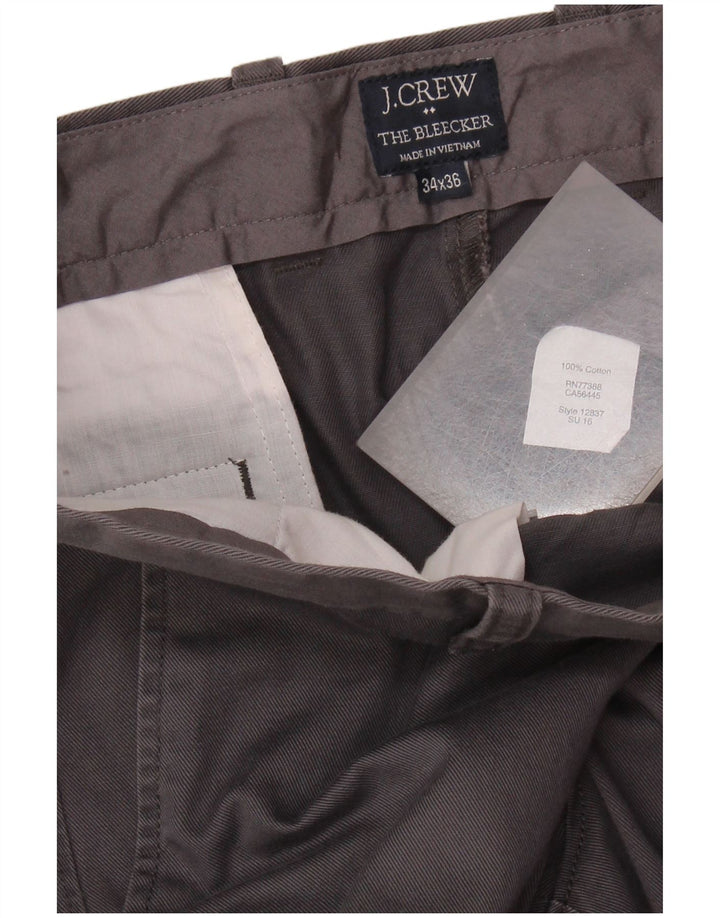 J. CREW Pantalones chinos rectos The Bleecker para hombre W34 L36 Algodón gris