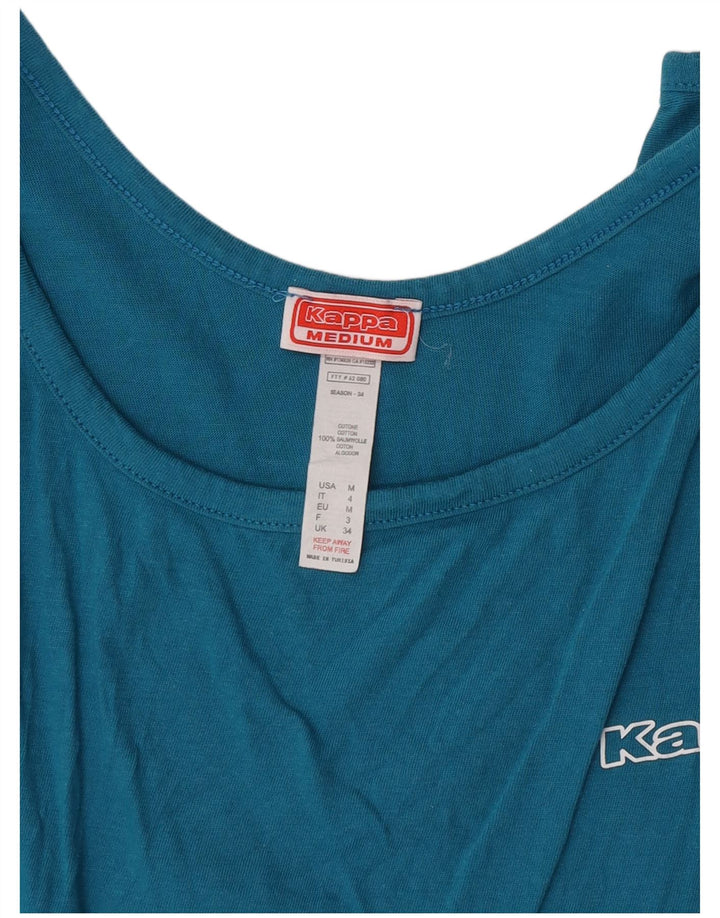 Kappa - Camiseta sin mangas para mujer, talla 40, algodón azul medio