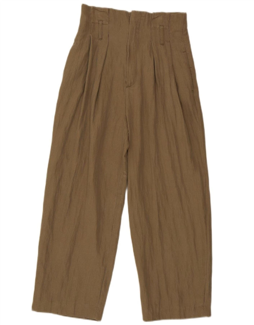Zara Mujer Pantalones Cortos Pegged Pequeños W26 L24 Caqui