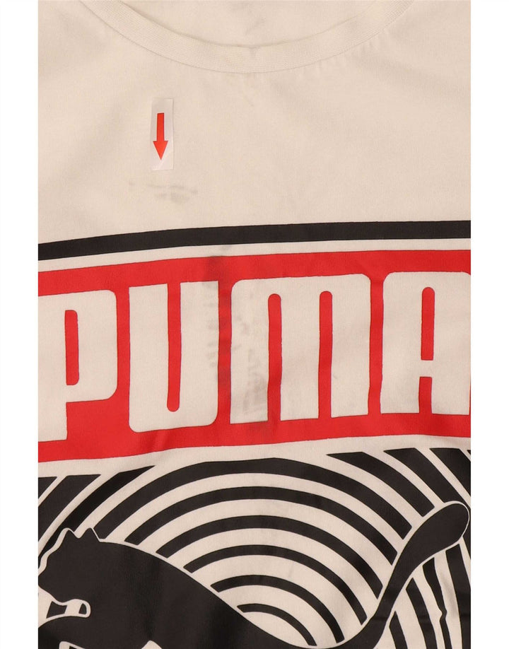 Puma - Camiseta gráfica para hombre, talla grande, algodón blanco