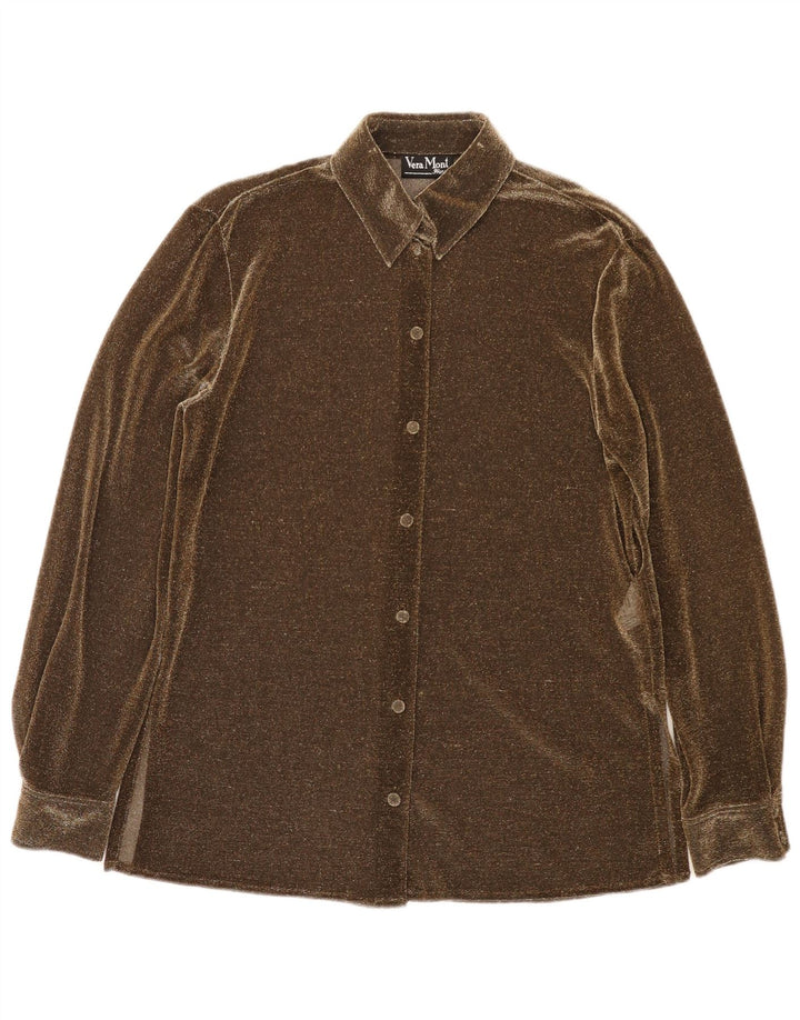 Vera Mont Blusa para mujer UK 42 Poliéster marrón medio