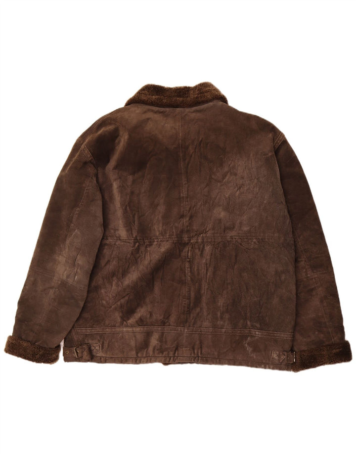 TCM Chaqueta de piel de oveja para mujer UK 28/30 3XL Cuero marrón