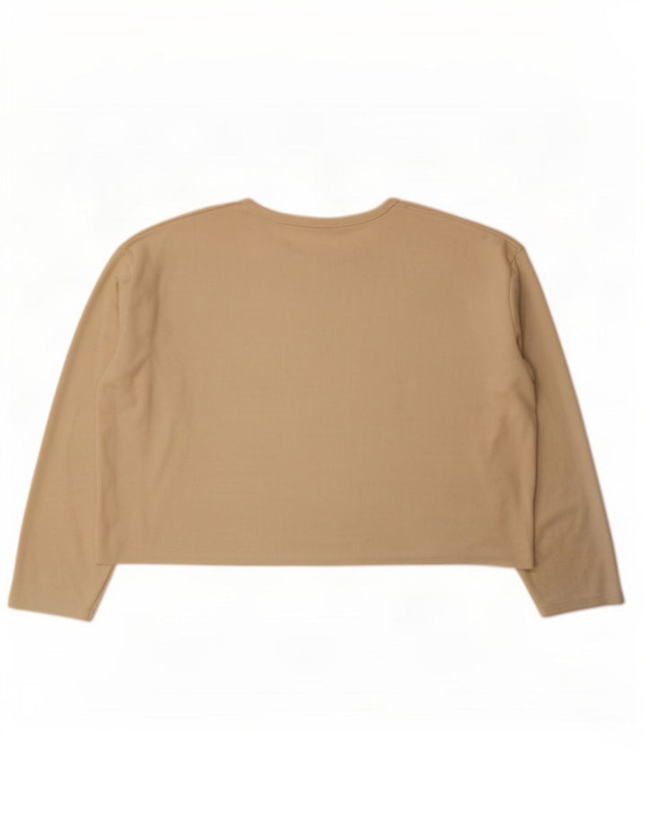 Zara Hombre Camiseta Holgada Manga Larga Grande Beige