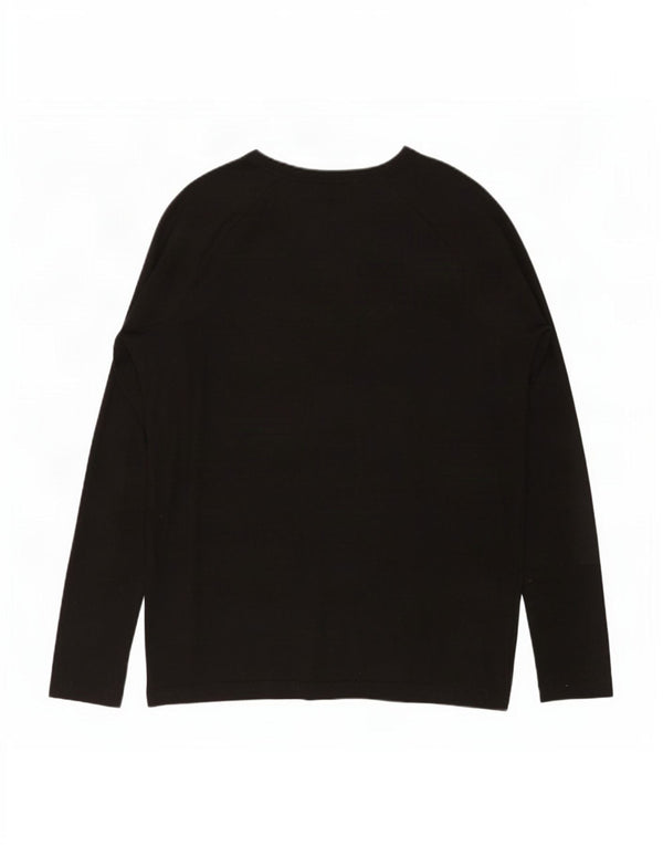 Zara Mujer Top Extragrande Manga Larga UK 10 Small Negro