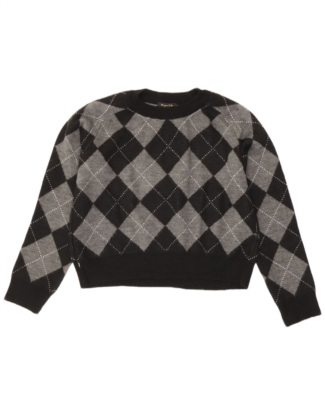 Massimo Dutti Jersey Corto con Cuello Redondo para Mujer UK 10 Small Negro