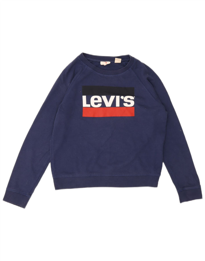 Levi's Sudadera gráfica para mujer Jumper UK 14 Medium Azul marino Algodón