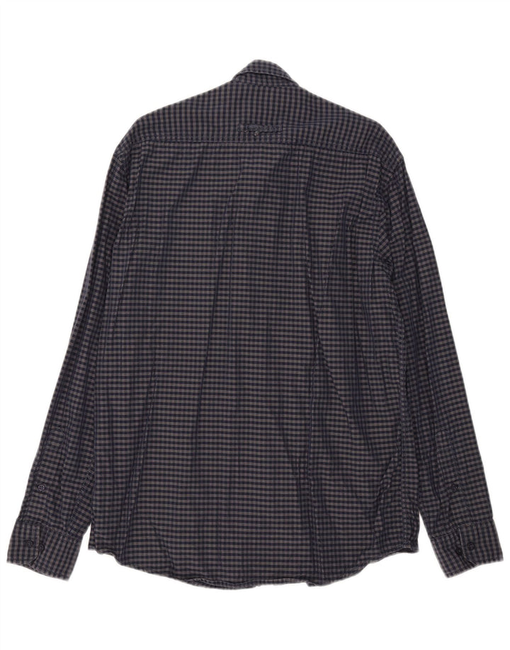 Camisa Camel Active para hombre de corte regular de algodón a cuadros en azul marino medio