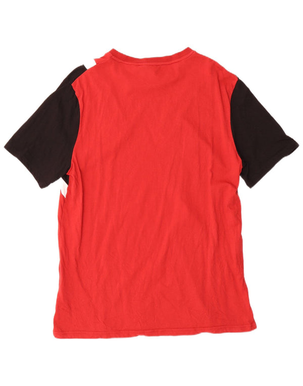 Lyle & Scott Hombre Camiseta Top Medium Rojo Colorblock Algodón