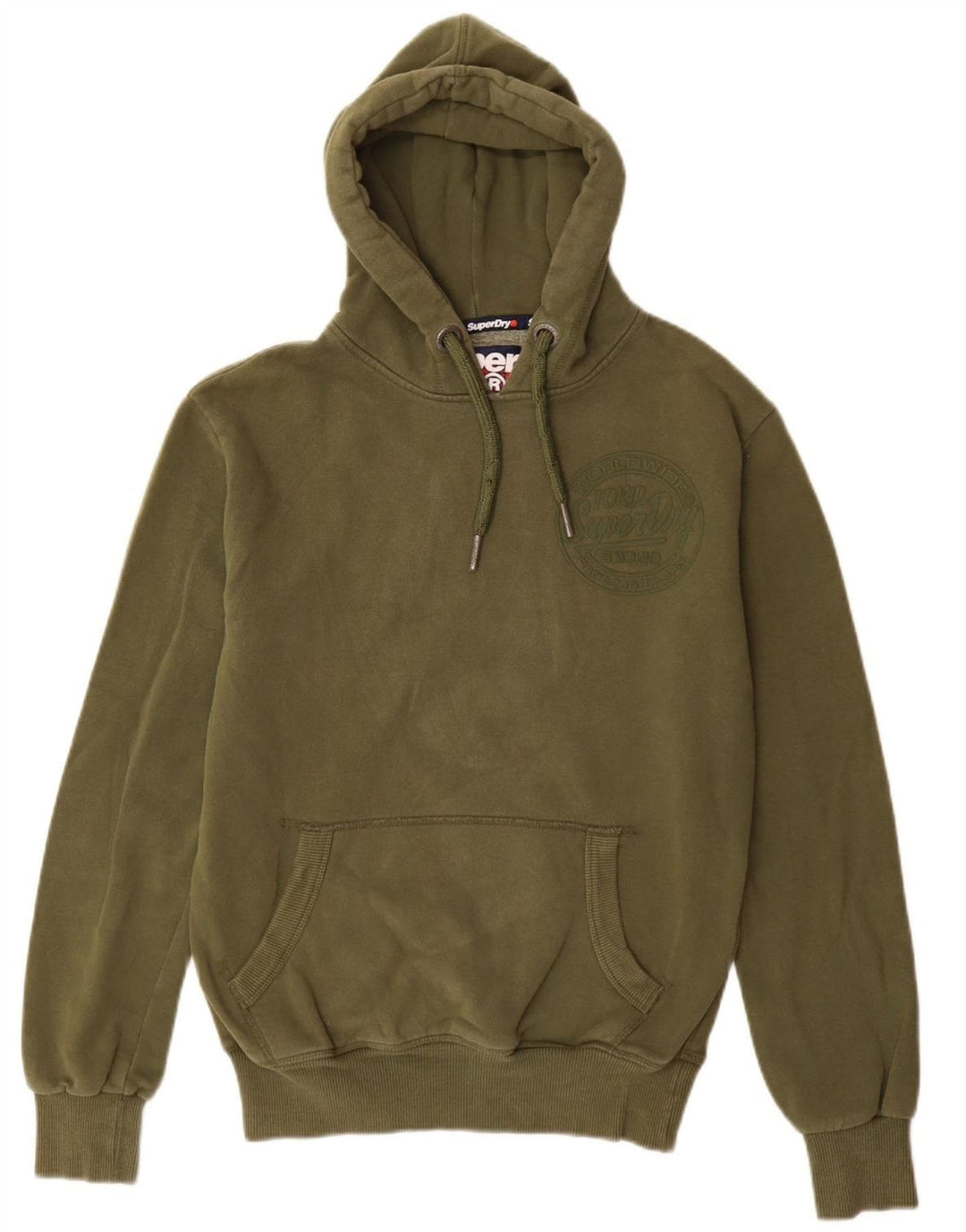 SUPERDRY Hombre Sudadera con capucha gráfica Jersey pequeño de algodón caqui