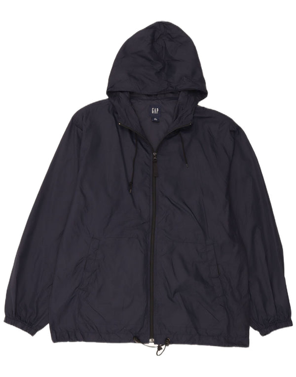 Gap Chaqueta impermeable con capucha para hombre UK 40 Large Nylon azul marino