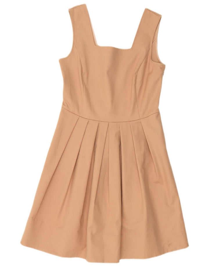 TRUSSARDI Vestido evasé sin mangas para mujer IT 44 Algodón beige medio