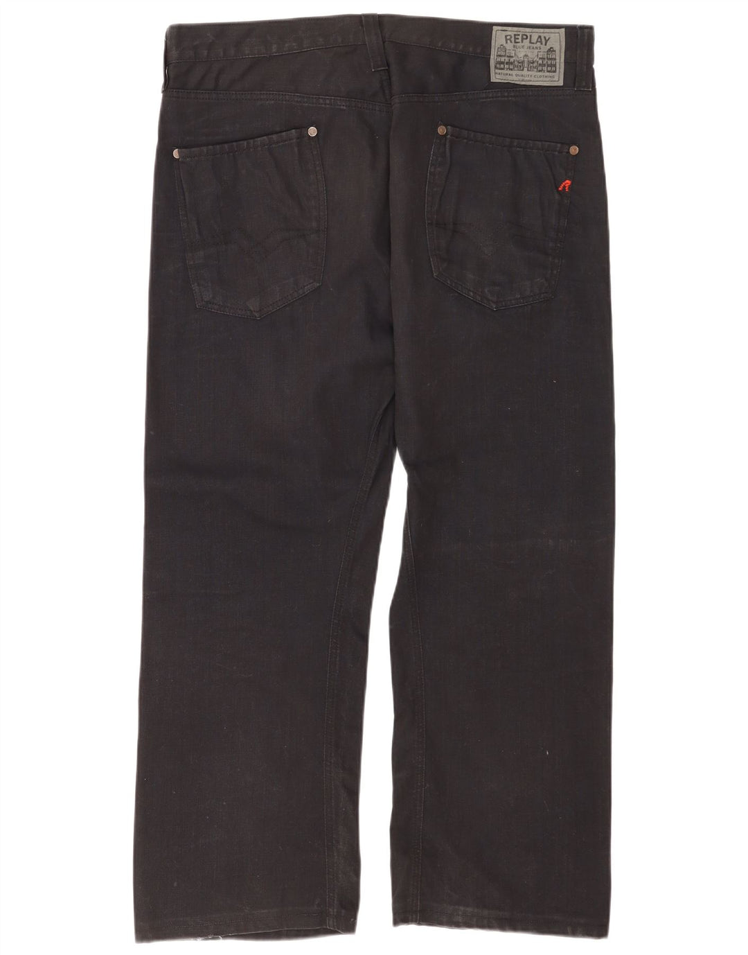 Replay Vaqueros rectos para hombre W38 L32 Algodón negro