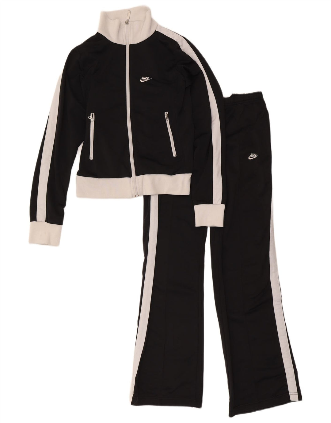 Nike Chándal completo para mujer UK 8/10 Small Negro Colorblock Poliéster