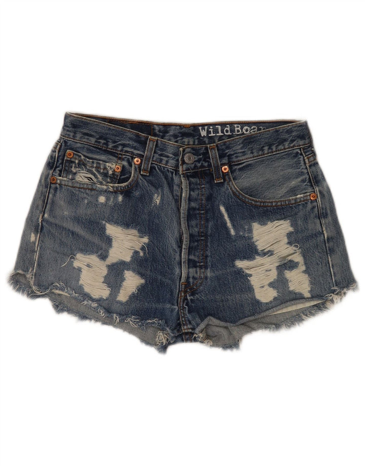 Levi's Mujer 501 Shorts De Mezclilla Desgastados W31 Azul Medio