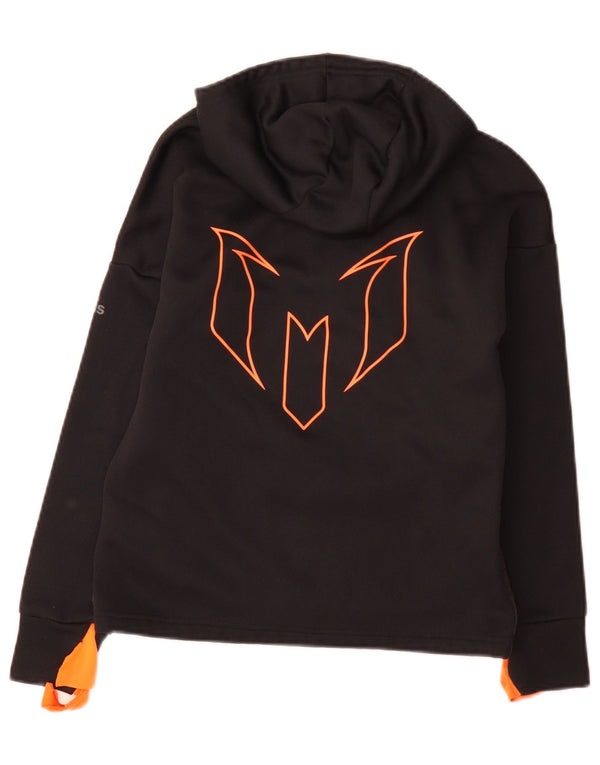 Adidas Boys MESSI Graphic Sudadera con capucha Jumper 11-12 años Negro Colorblock
