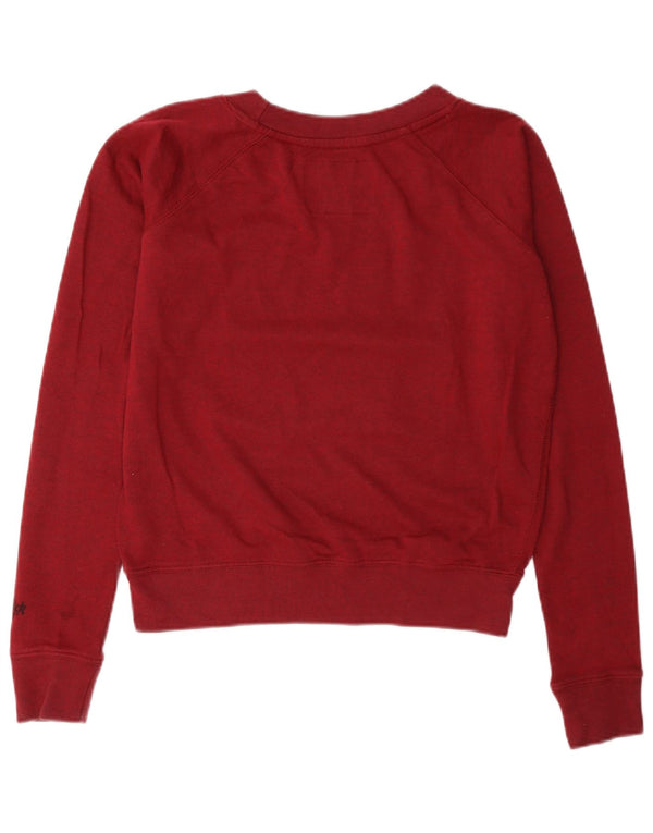 Hard Rock Cafe Mujer Lisbon Graphic Sudadera Jumper UK 10 Small Borgoña
