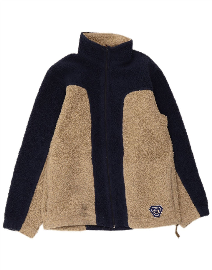 Sergio Tacchini Chaqueta polar para hombre UK 38 Medium Blue Colourblock