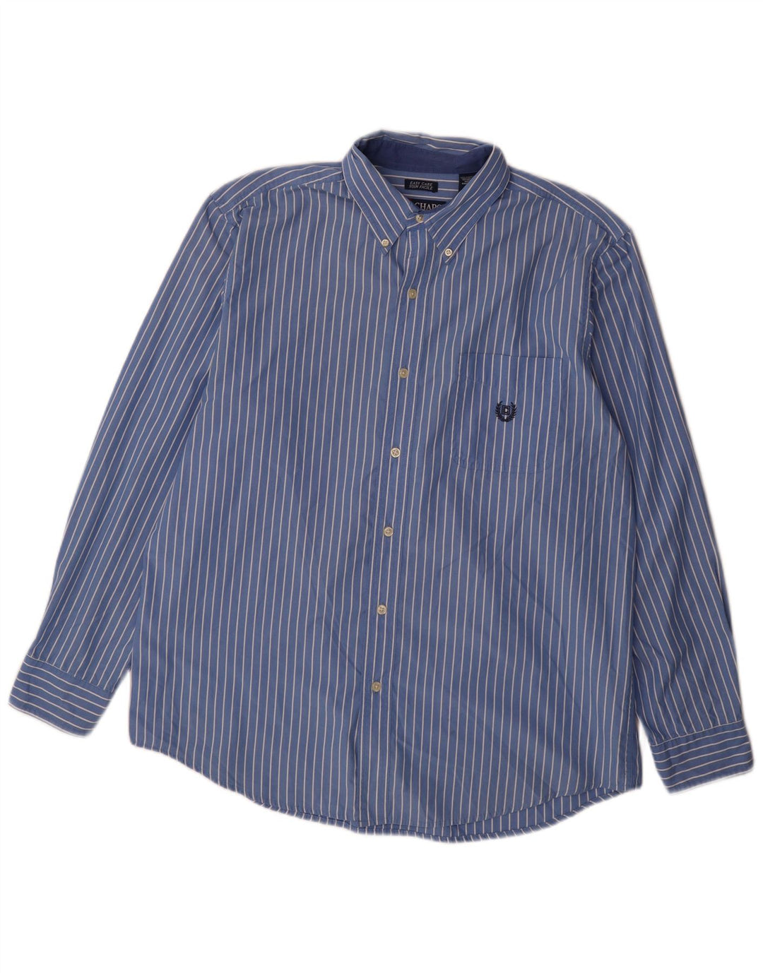 Chaps Camisa para hombre grande de algodón a rayas azules