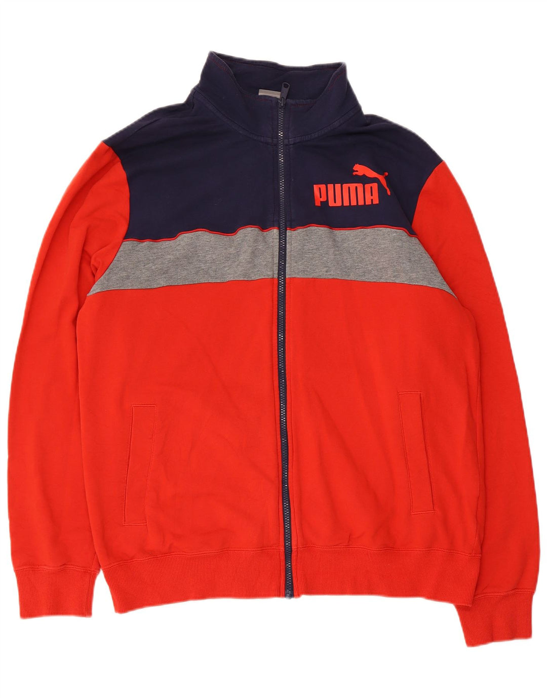 Puma Chaqueta De Chándal Con Estampado Gráfico Para Hombre De Algodón Rojo Con Bloques De Color Grande