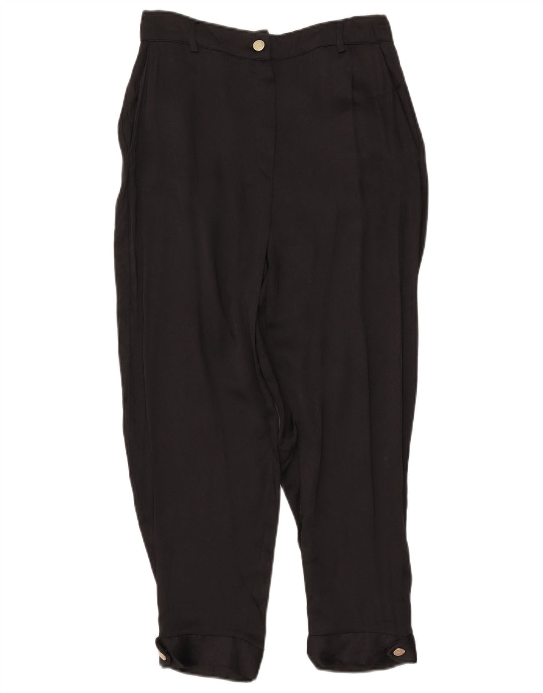 Zara Mujer Pantalón Cropped Mediano W28 L25 Viscosa Negro