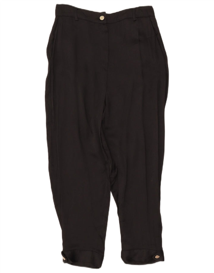 Zara Mujer Pantalón Cropped Mediano W28 L25 Viscosa Negro