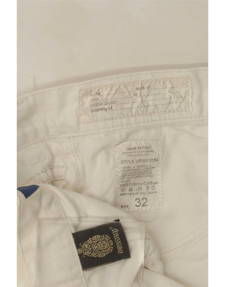 Vaqueros Dondup Mujer Rectos W32 L29 Blanco Algodón