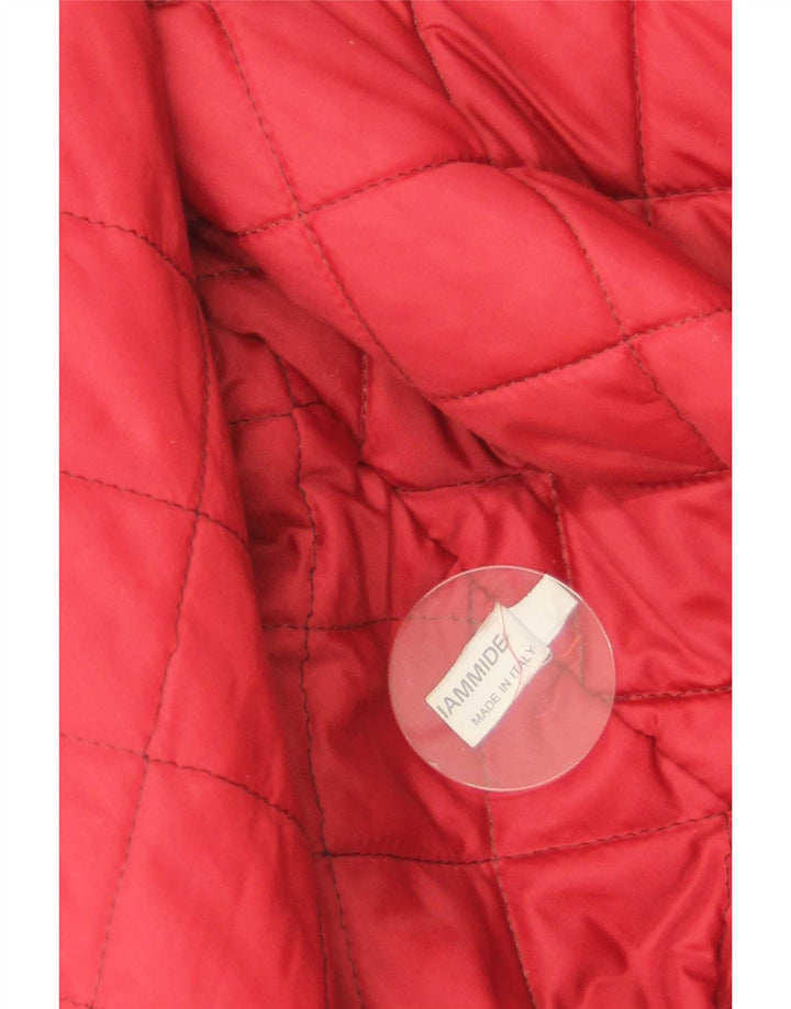 Vintage hombres gráfico Varsity chaqueta Reino Unido 38 medio rojo poliamida