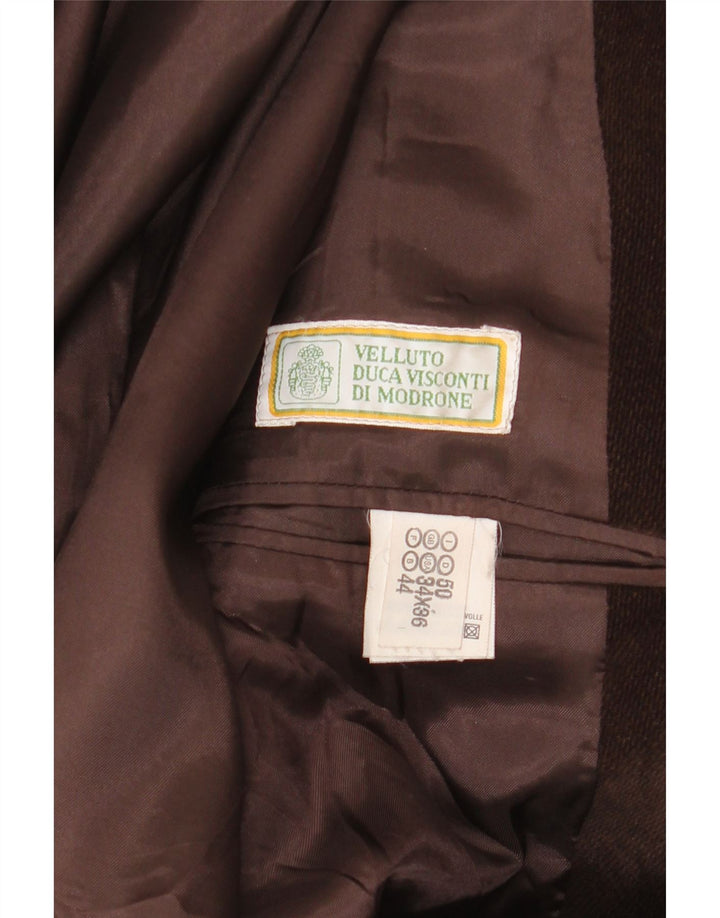 Velluto Duca Visconti Chaqueta tipo blazer de 3 botones para hombre IT 50 Grande Algodón marrón