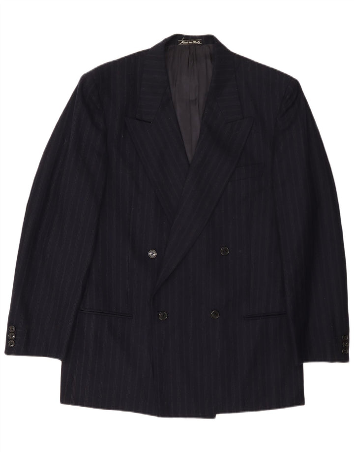 Giorgio Armani Chaqueta Blazer para Hombre Reino Unido 38 Mediano Azul Marino Rayas