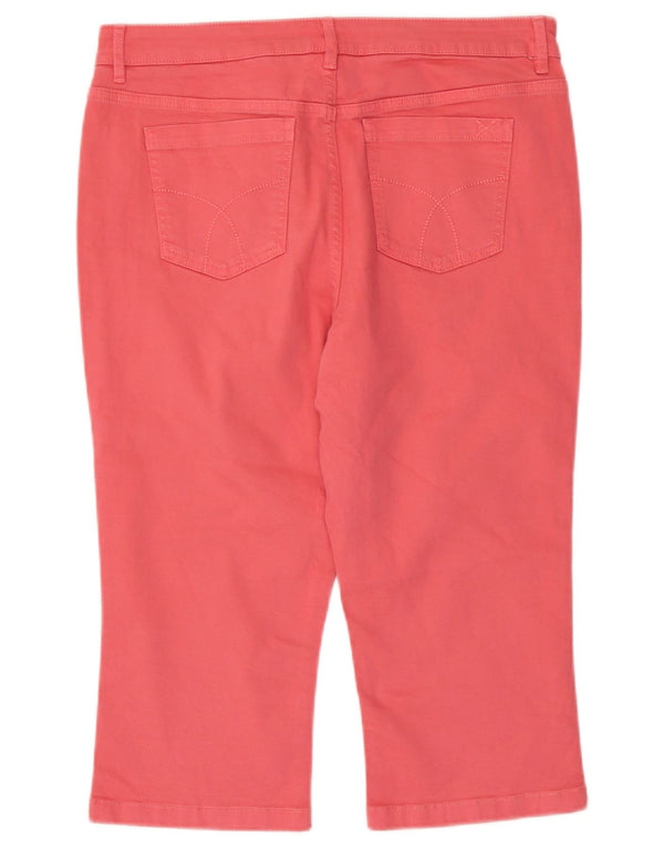 Crew Clothing Pantalones capri rectos para mujer UK 14 Large W34 L19 Rosa