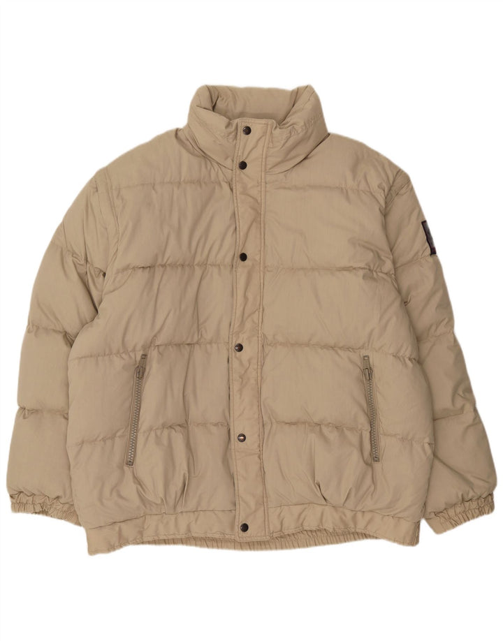 Brugi Chaqueta acolchada con capucha para hombre UK 46 3XL Beige Poliéster