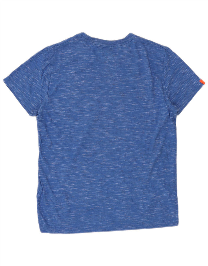 SUPERDRY Camiseta para hombre Top Large de algodón moteado azul