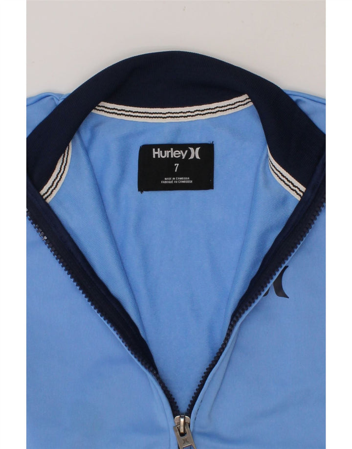 HURLEY Boys Graphic Tracksuit Top Jacket 6-7 Years Blue Colourblock Vintage Hurley and Second-Hand Hurley from Messina Hembry 
