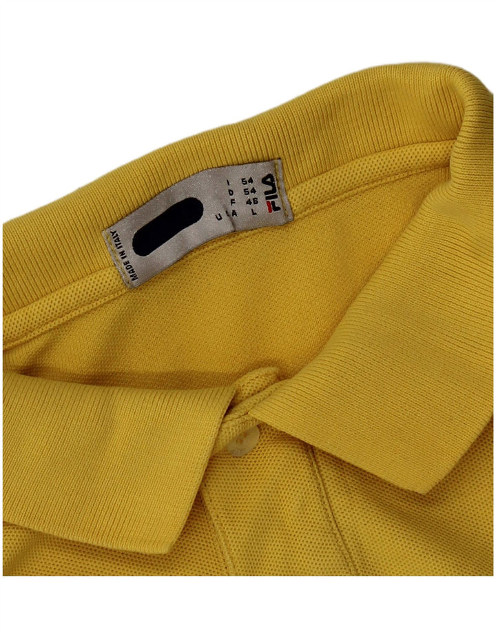 FILA Polo para hombre grande amarillo