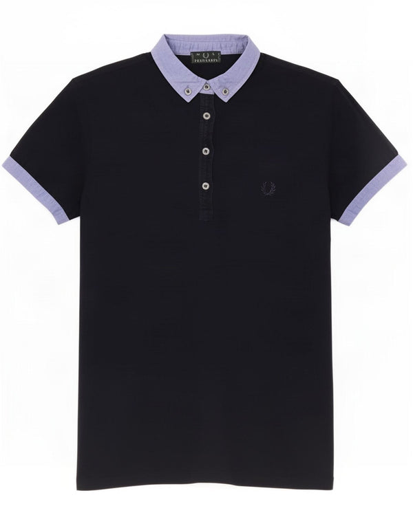 Fred Perry Polo para mujer UK 44 Grande Azul marino Colorblock Algodón