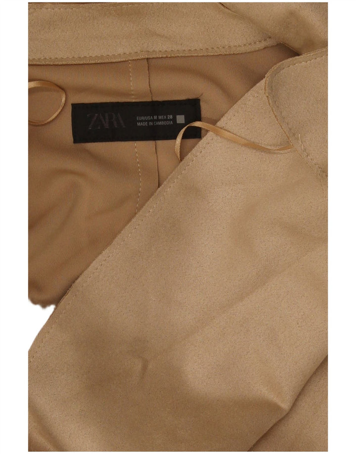 Zara Mujer Gabardina UK 44 Poliéster Beige Medio