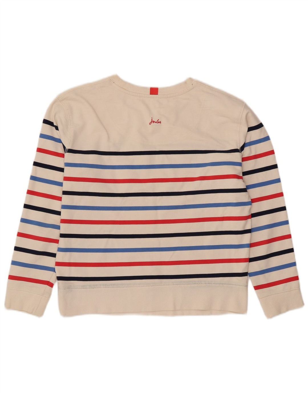 Joules Sudadera extragrande para mujer, talla 8, algodón a rayas blancas pequeñas