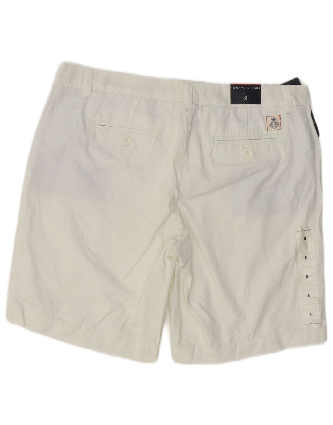 Tommy Hilfiger Pantalones cortos chinos para mujer US 8 Medium W32 Algodón blanco