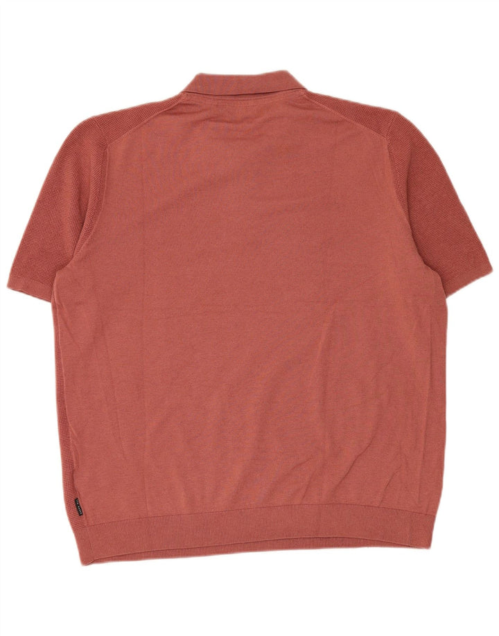 Polo Ted Baker para hombre talla 6 2XL poliéster rojo