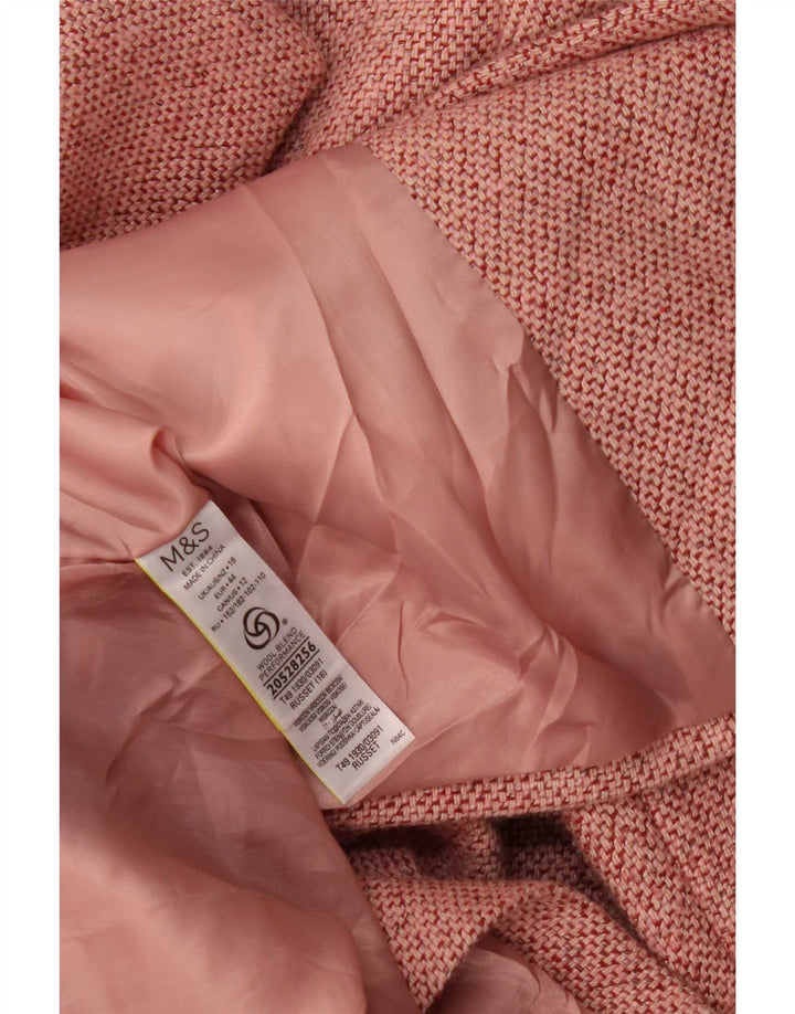 Marks & Spencer Abrigo cruzado para mujer UK 46 Poliéster rosa grande