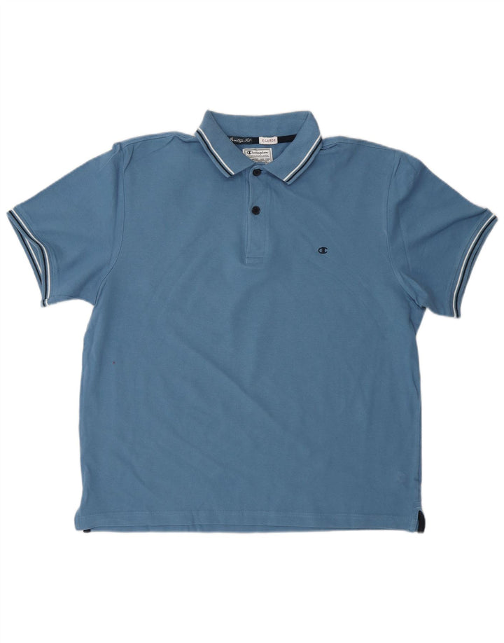 CHAMPION Polo Heritage Fit para hombre XL Algodón azul