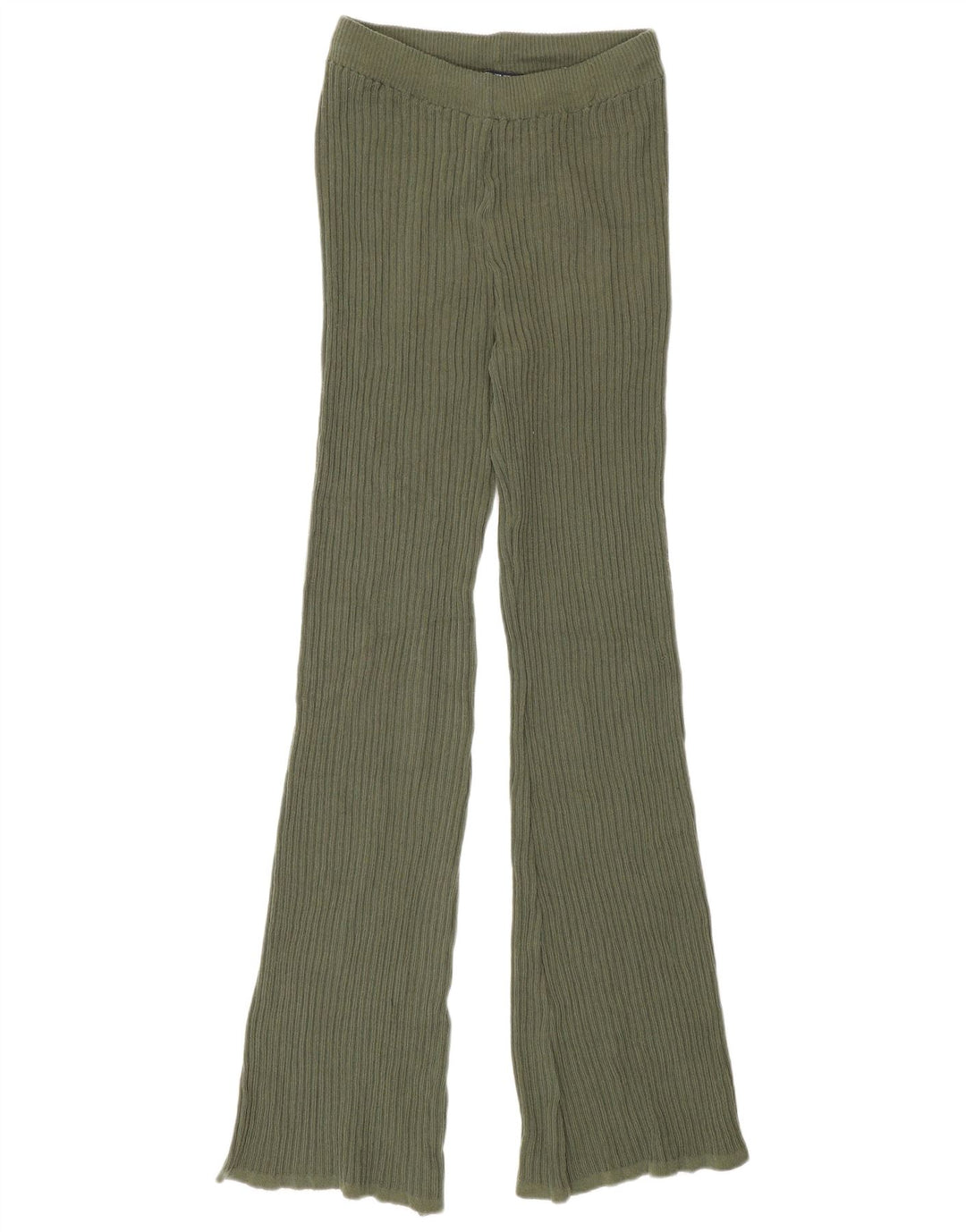 Zara Leggings acampanados de punto para mujer UK 42 Poliéster verde medio
